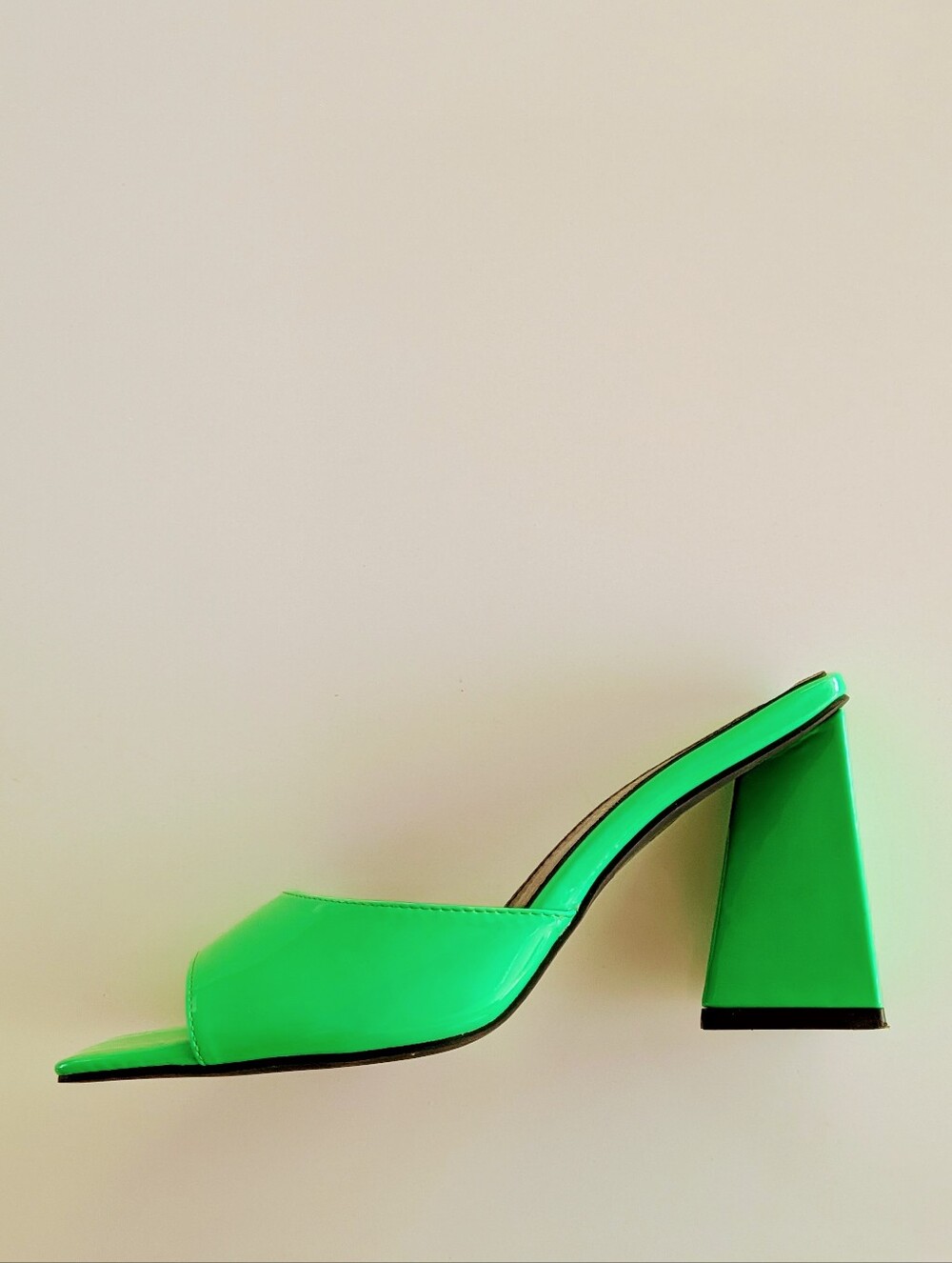Bright Green Block Heel Mule - Women's Slide